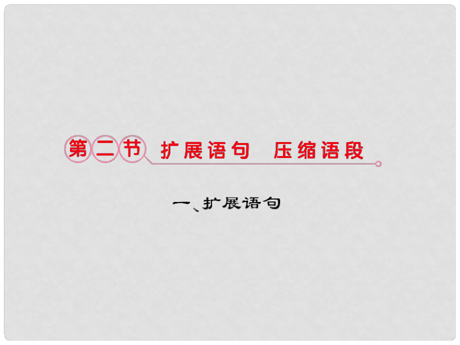 福建省高考語文 第二部分 專題四 第2節(jié) 一、擴展語句考點整合課件_第1頁