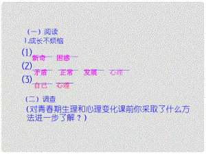 湖南省邵陽市第五中學(xué)七年級政治 青煩惱課件 人教新課標(biāo)版