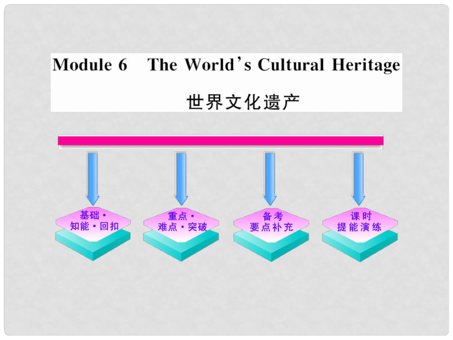 陜西省某二中高中英語(yǔ) Module 6 The World’s Cultural Heritage課件 外研版選修7_第1頁(yè)