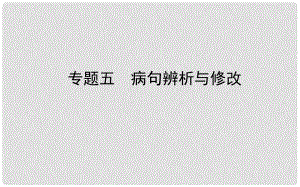 山東省德州市中考語文 專題復習五 病句辨析與修改課件