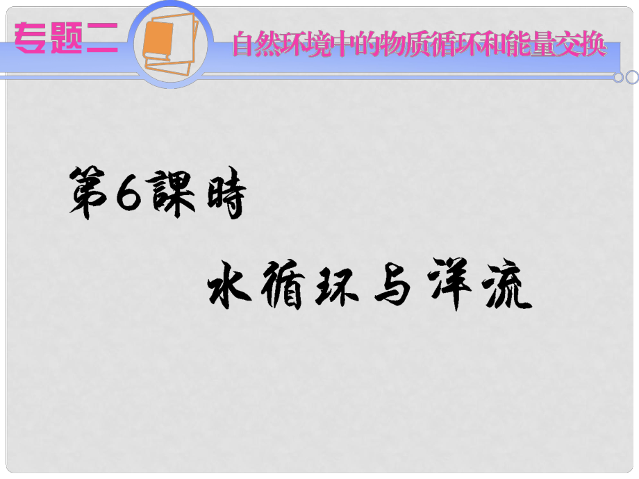 江蘇省高考地理二輪總復習 專題2第6課時 水循環(huán)與洋流導練課件_第1頁