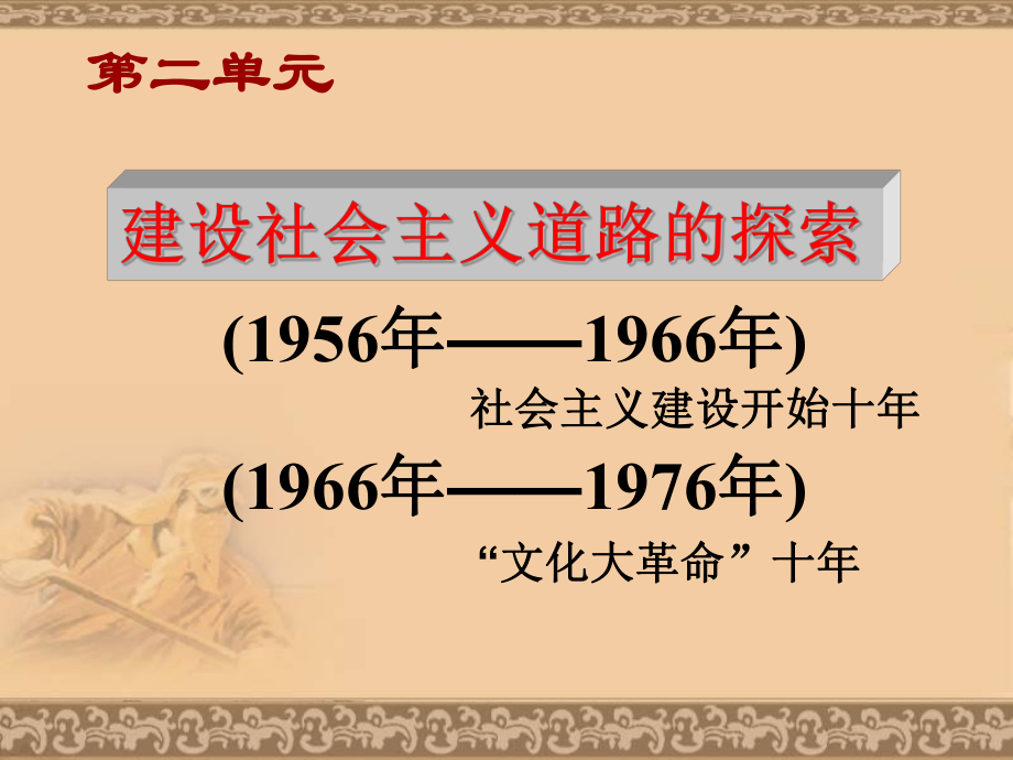 八年級歷史下：第二學習主題《社會主義道路的探索》復習課件川教版_第1頁