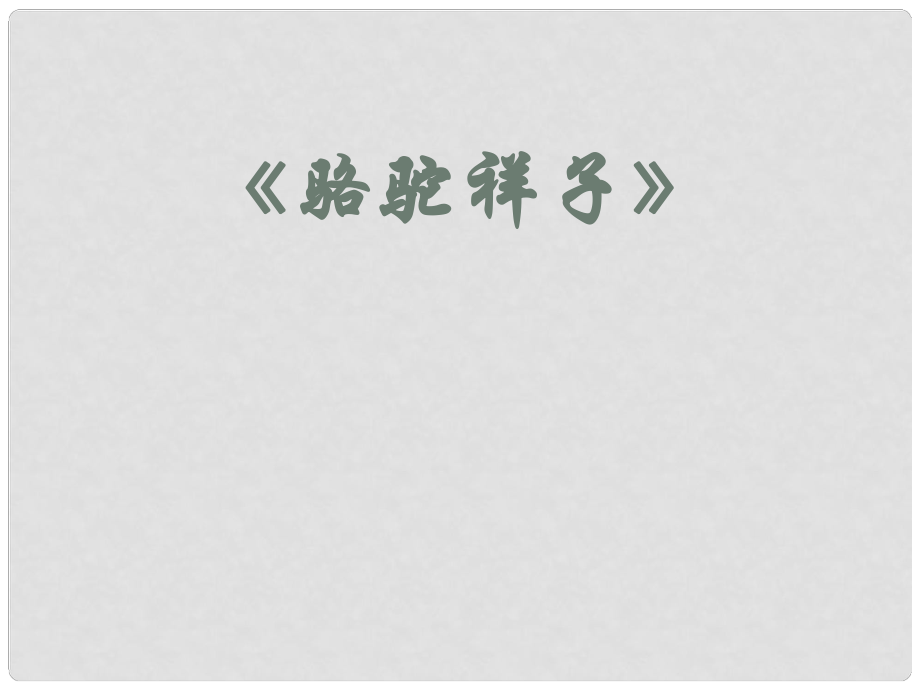 廣東省深圳市寶安區(qū)中考語文 駱駝祥子復習課件3_第1頁