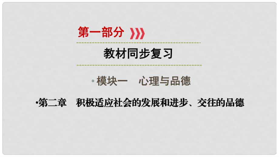 江西省中考政治 模塊一 心理與品德 第二章 積極適應(yīng)社會(huì)的發(fā)展和進(jìn)步復(fù)習(xí)課件_第1頁