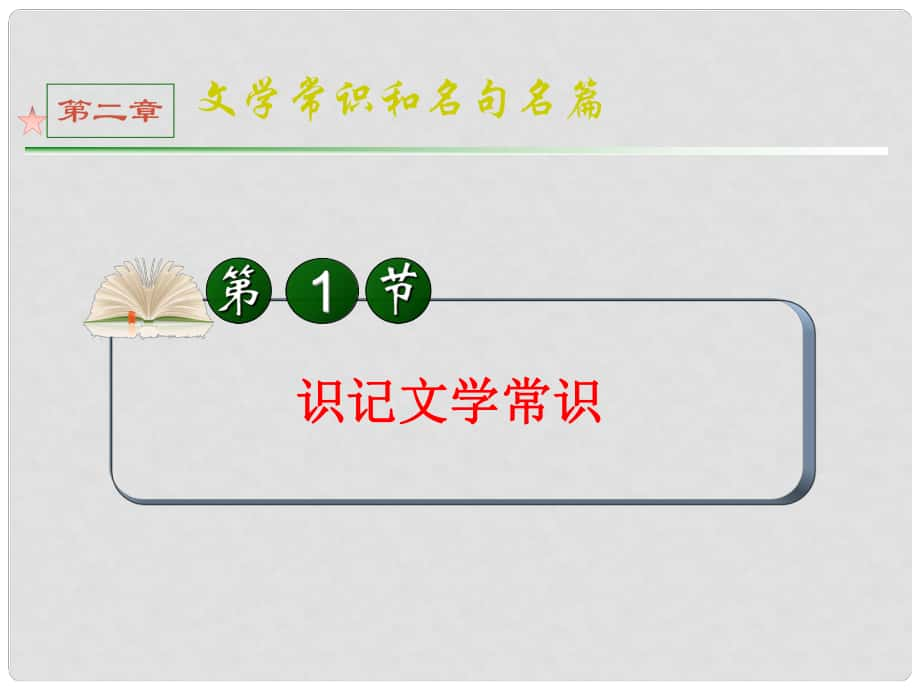 全国版统编教材高三语文第一轮总复习 第2章 第1节《识记文学常识》课件_第1页