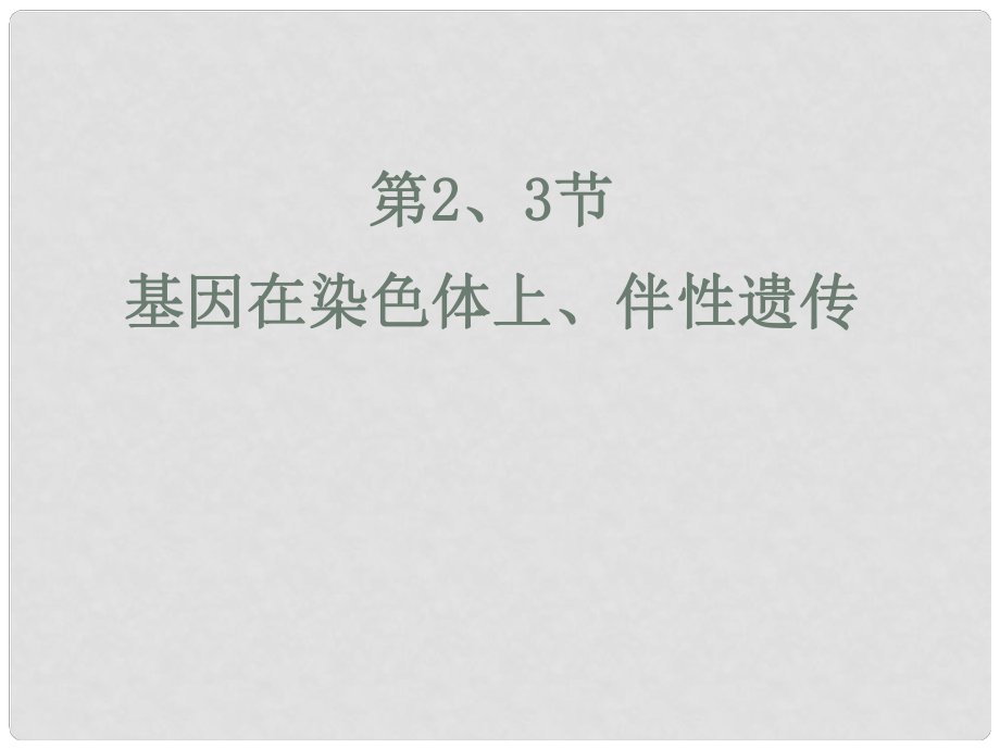 高一生物一輪復(fù)習(xí)專輯 基因在染色體上、伴性遺傳課件_第1頁