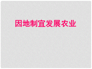 天津市青光中學(xué)八年級(jí)地理 因地制宜發(fā)展農(nóng)業(yè)課件 人教新課標(biāo)版