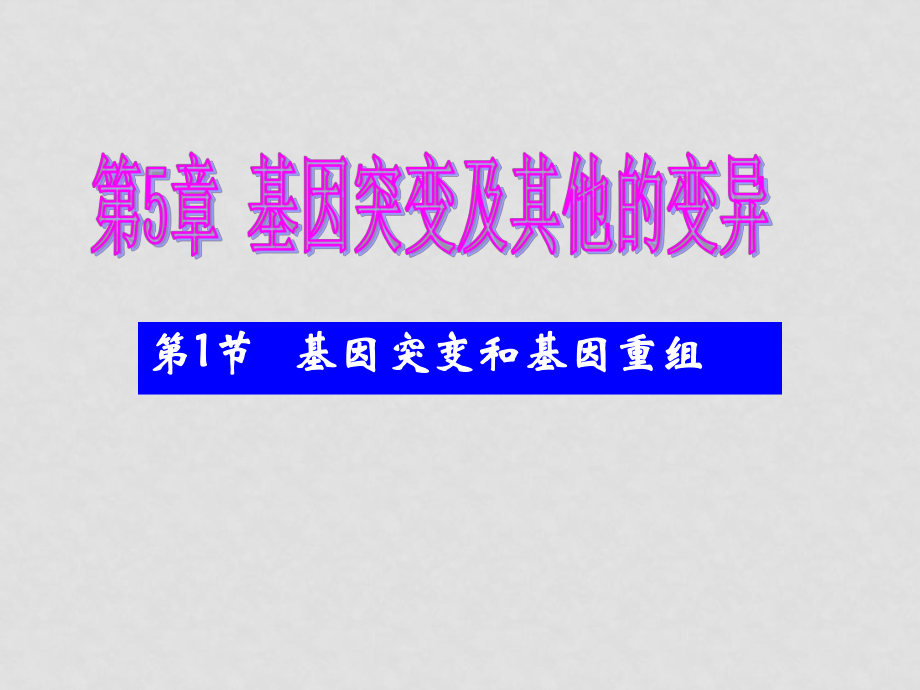 高中生物 基因突變和基因重組課件3 人教版必修2_第1頁