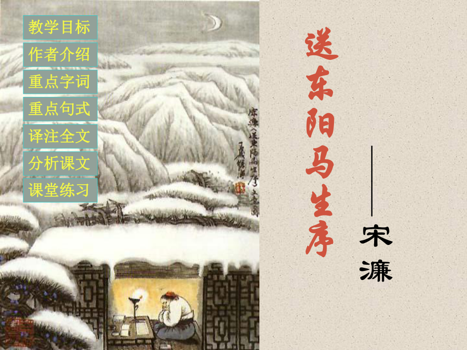 八年級(jí)語(yǔ)文上冊(cè)第22課《 送東陽(yáng)馬生序》課件魯教版_第1頁(yè)