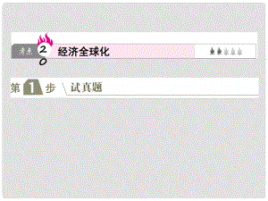 高考政治一輪復習（A版）第1部分 經濟生活 專題四 發(fā)展社會主義市場經濟 考點20 經濟全球化課件 新人教版