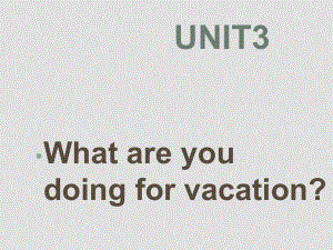 八年级英语 Unit 3 What are you doing for vacation2 课件人教版