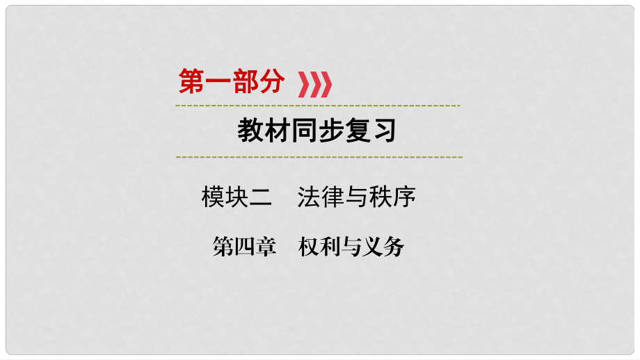 江西省中考政治 模塊二 法律與秩序 第四章 權利與義務復習課件_第1頁