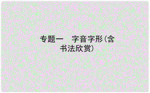 山東省德州市中考語文 專題復(fù)習(xí)一 字音字形(含書法欣賞)課件