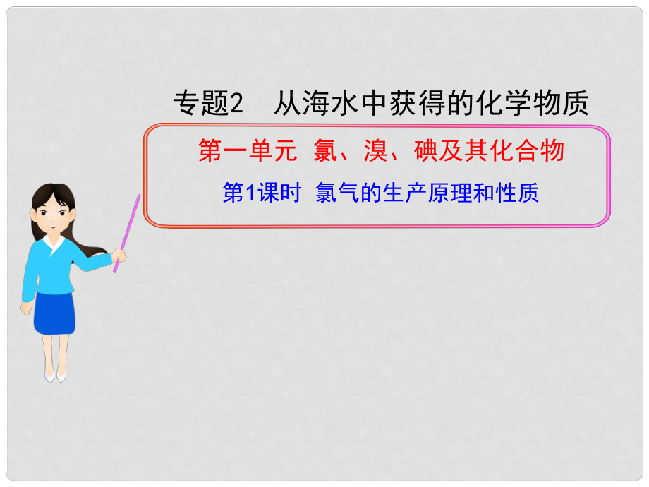 1112版高中化學(xué)同步授課課件 專題2 第一單元第1課時(shí) 氯氣的生產(chǎn)原理和性質(zhì) 蘇教版必修1_第1頁(yè)