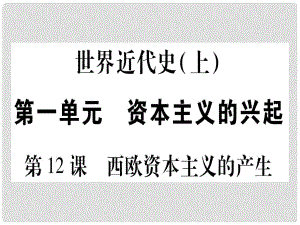 四川省九年級歷史上冊 世界近代史（上）第五單元 資本主義的興起 第12課 西歐資本主義的產(chǎn)生課件 川教版