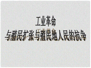 中考歷史第一輪復習 11工業(yè)革命、殖民侵略與殖民地人民的抗爭課件 人教新課標版