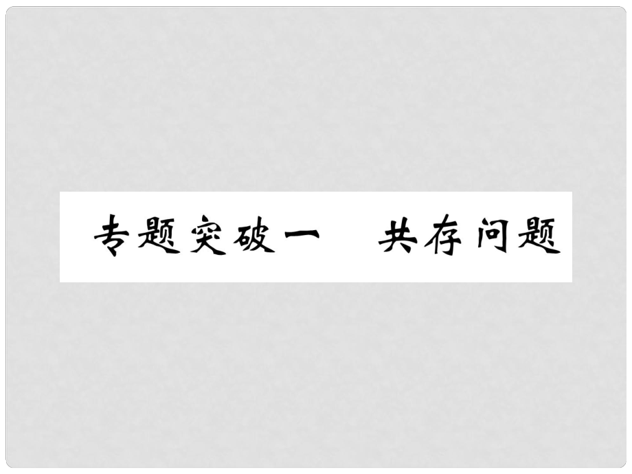 中考化學(xué)畢業(yè)總復(fù)習(xí) 第2編 重點專題突破篇 專題突破1 共存問題課件_第1頁