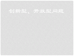 九年級數(shù)學中考復習：創(chuàng)新性開放性（1） 課件全國通用