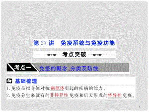 高三生物一輪復(fù)習(xí)第27講免疫系統(tǒng)與免疫功能課件