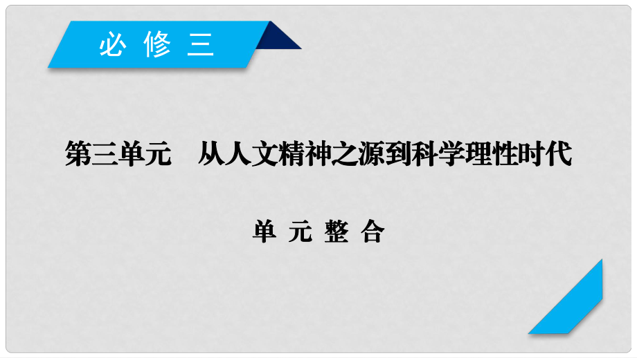 高考历史一轮复习 第三单元 从人文精神之源到科学理性时代单元整合课件 岳麓版必修3_第1页