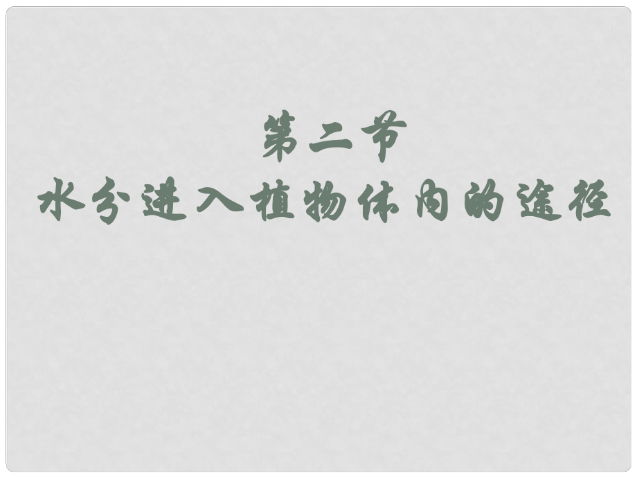 吉林省長市七年級生物上冊 第三單元 第三章《水分進(jìn)入植物體內(nèi)的途徑》課件 （新版）新人教版_第1頁