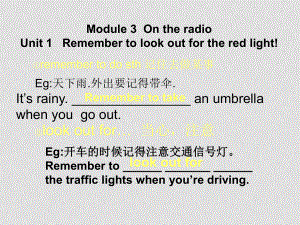 八年級英語下冊：Module 3 Unit 1 Remember to look out for the red light課件外研版