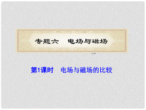 福建省高考物理二輪專題總復(fù)習 專題6 第1課時 電場與磁場的比較課件