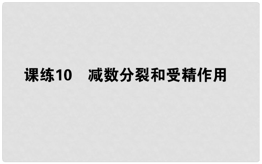 高考生物 全程刷題訓(xùn)練計劃 課練10 課件_第1頁