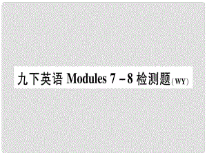 廣西北部灣經(jīng)濟(jì)區(qū)九年級英語下冊 Module 78檢測題習(xí)題課件 （新版）外研版