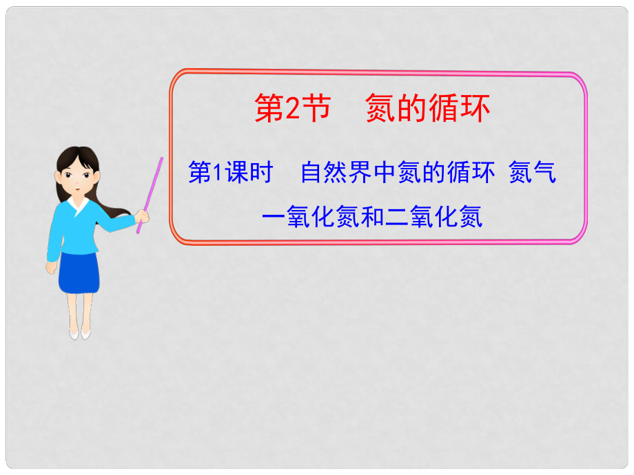 1112版高中化學同步授課課件 第3章第2節(jié)第1課時 自然界中氮的循環(huán) 氮氣 一氧化氮和二氧化氮 魯科版必修1_第1頁