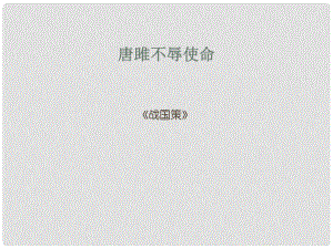 廣東省深圳市寶安區(qū)中考語文 唐雎不辱使命復(fù)習(xí)課件