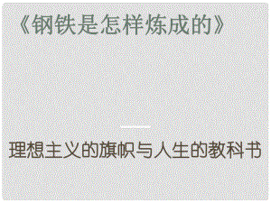 江蘇省無錫市八年級語文上冊 閱讀 鋼鐵是怎樣煉成課件 蘇教版