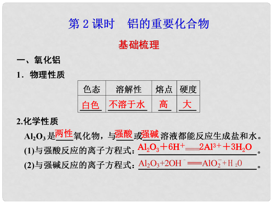 山東省臨清市高中化學(xué) 第3章 第2節(jié) 幾種重要的金屬化合物（2）課件 新人教版必修1_第1頁