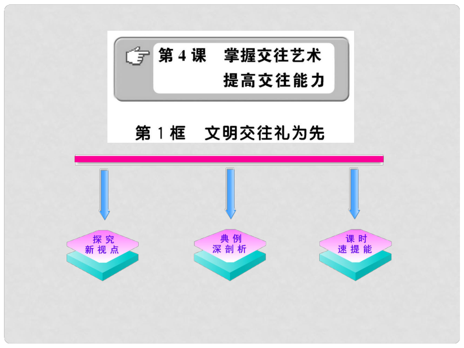 山東省1011版八年級政治上冊 2.4.1 文明交往禮為先課件 人民版_第1頁