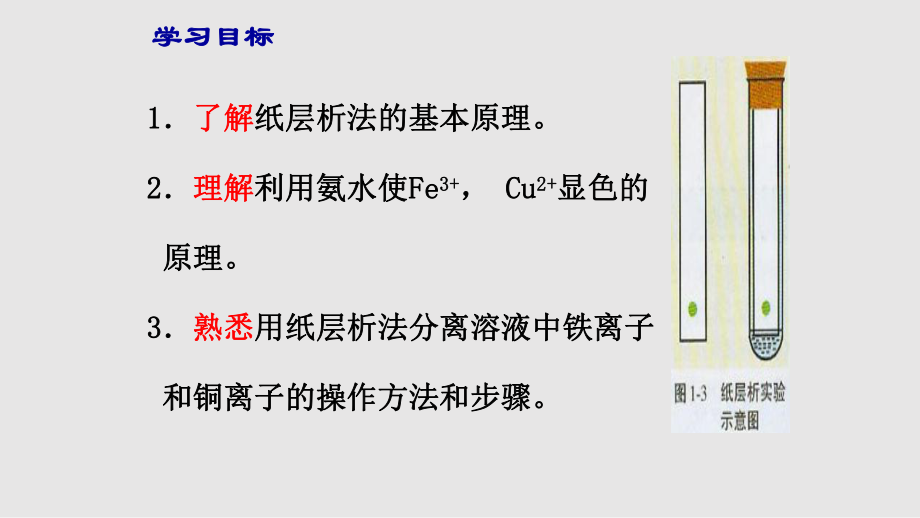 《用紙層析法分離鐵離子和銅離子》PPT課件_第1頁