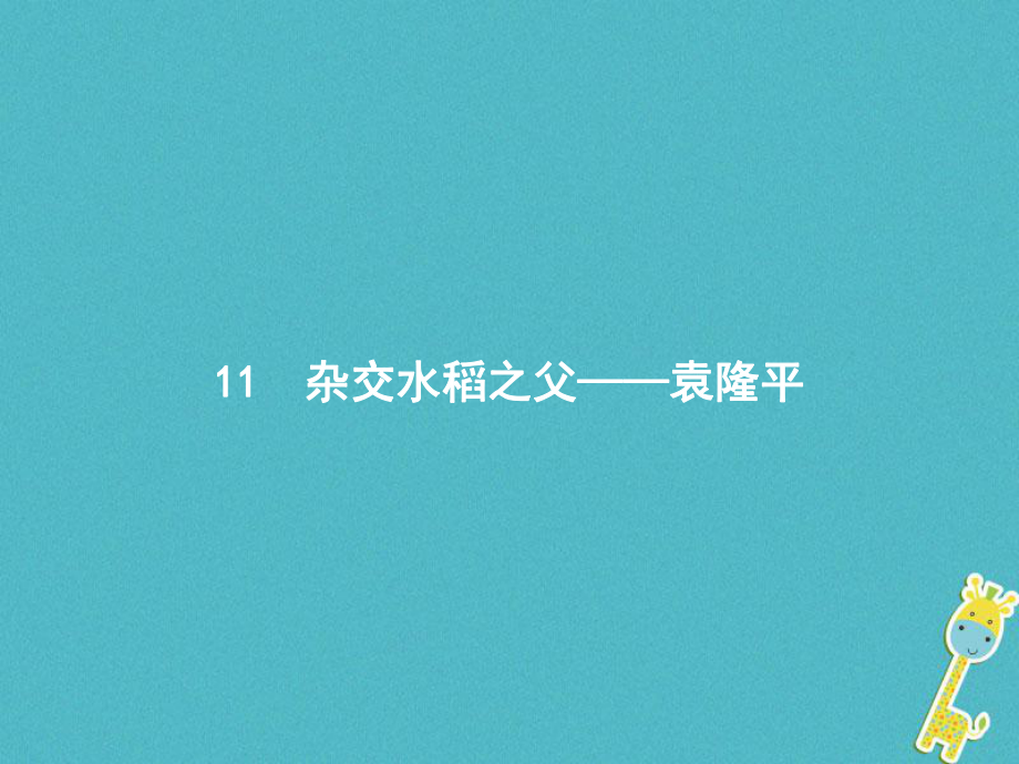 八年级语文上册 第三单元 11 杂交水稻之父 袁隆平 语文版_第1页