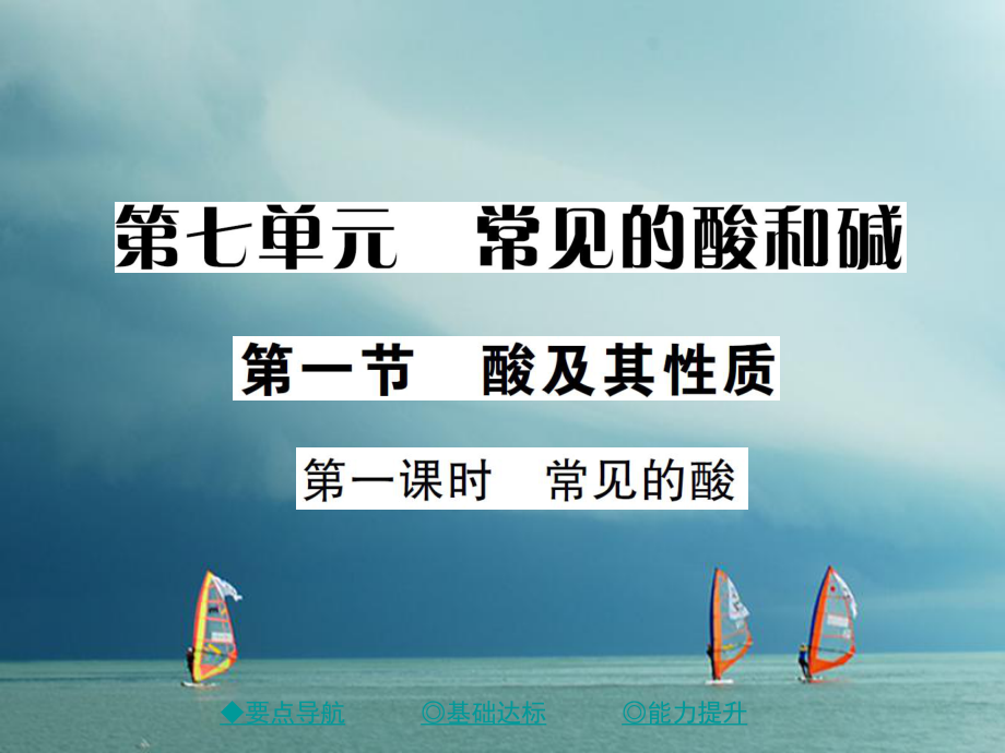 九年級化學(xué)下冊 第七單元 常見的酸和堿 第一節(jié) 酸及其性質(zhì) 第1課時 常見的酸習(xí)題 （新版）魯教版_第1頁