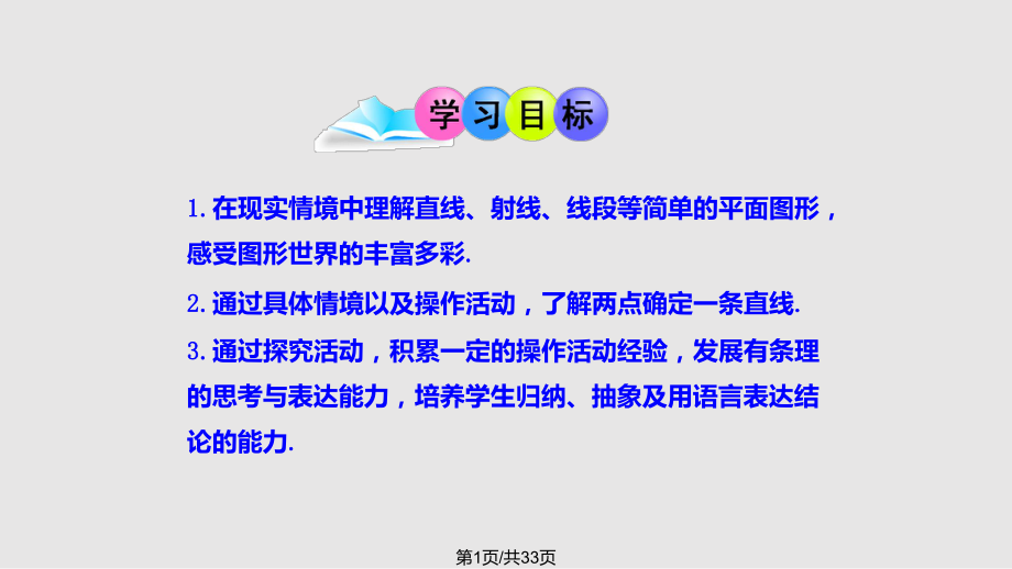 初中数学教学直线射线线段时人教七年级上PPT课件_第1页