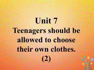 九年级英语全册 口译精练 Unit 7 Teenagers should be allowed to choose their own clothes(2) （新版）人教新目标版