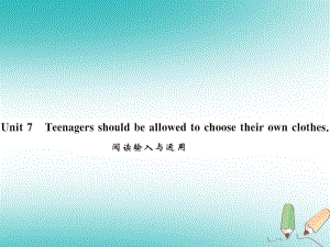 九年级英语全册 Unit 7 Teenagers should be allowed to choose their own clothes阅读输入与运用习题 （新版）人教新目标版