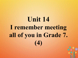 九年级英语全册 口译精练 Unit 14 I remember meeting all of you in Grade 7(4) （新版）人教新目标版