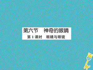 八年級物理全冊 第4章 第6節(jié) 神奇的眼睛（第1課時 眼睛與眼鏡）作業(yè) （新版）滬科版