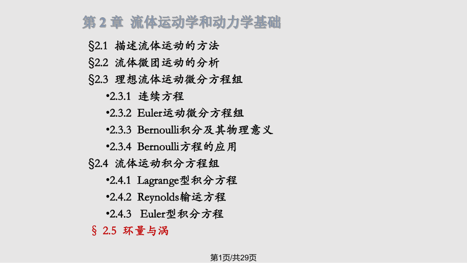 空气动力学基础环量与涡资料PPT课件_第1页