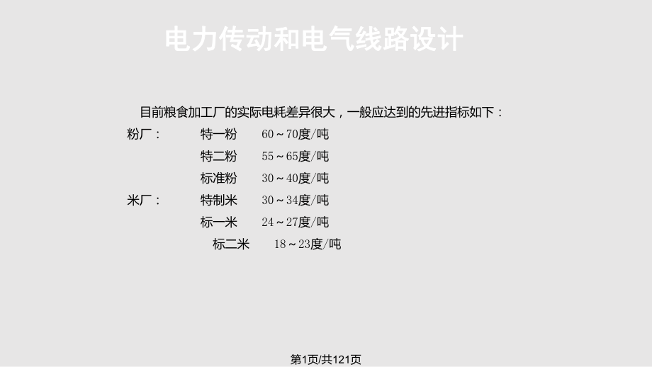 糧油食品加工廠設(shè)計電力傳動和電氣線路設(shè)計PPT課件_第1頁