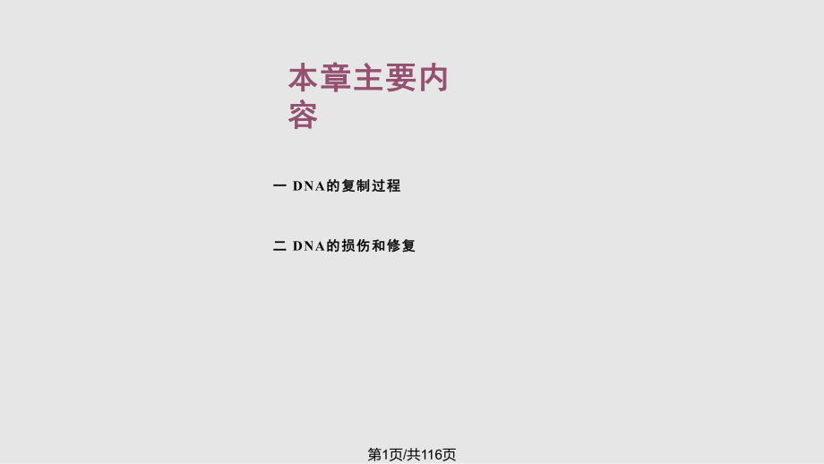 考研科目動物生物化學 DNA的生物合成復制PPT課件_第1頁