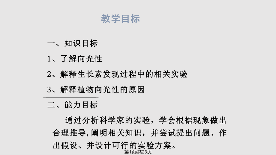 高中生物 植物生長(zhǎng)素的發(fā)現(xiàn) 新人教必修PPT課件_第1頁(yè)