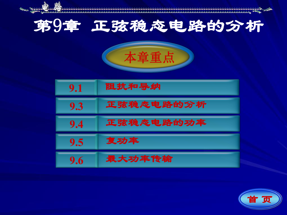 电路分析课件：第9章 正弦稳态电路的分析_第1页