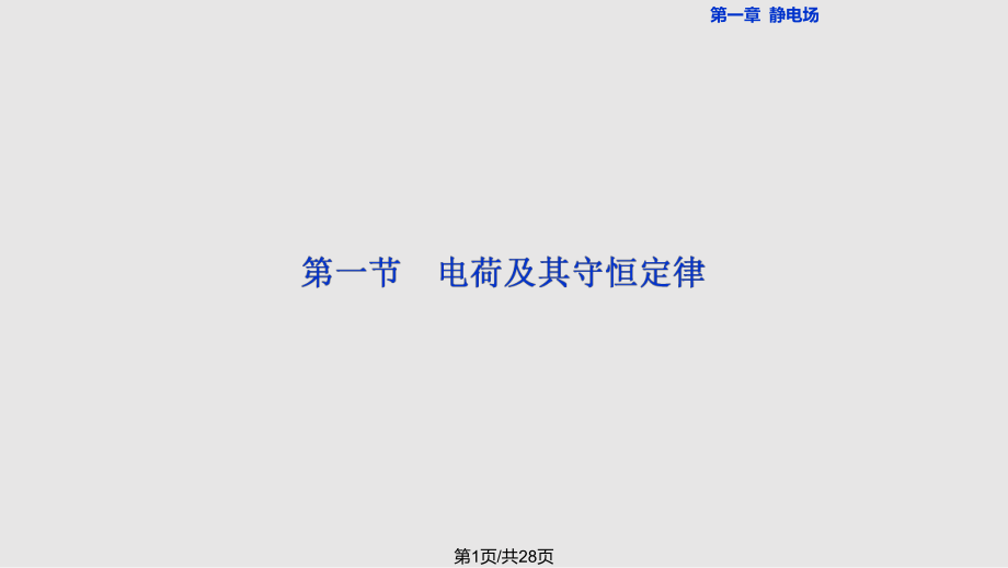 高中物理靜電場電荷及其守恒定律 新人教選修PPT課件_第1頁