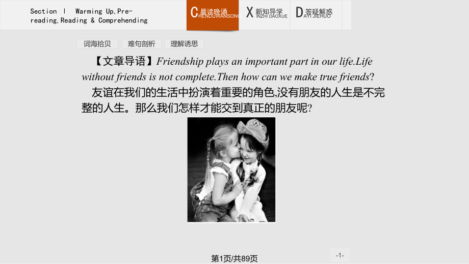 高中英语Friendship 新人教必修PPT课件_第1页