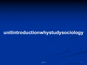 unitintroductionwhystudysociology学习教案